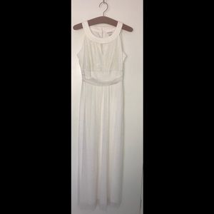 Shimmery maxi dress with keyhole neckline